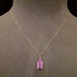 BTS Necklace in 18k yellow gold with natural AMETHYST.